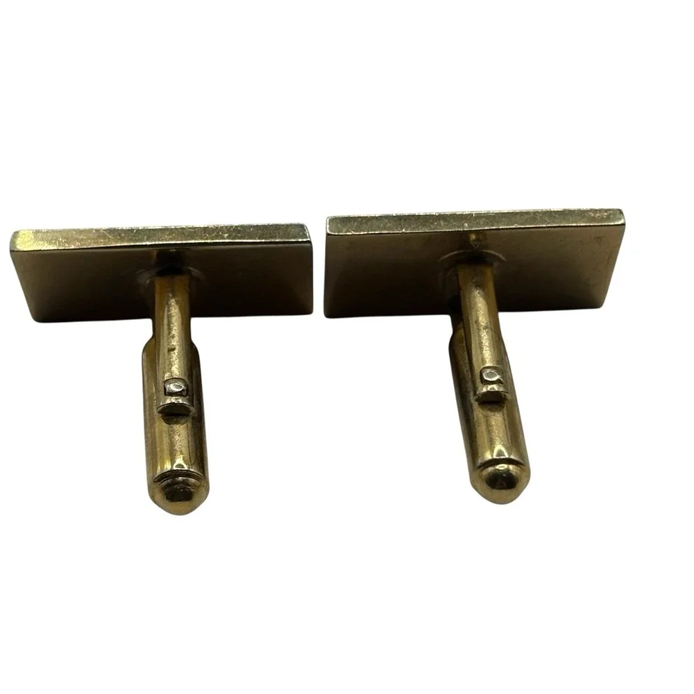 Jon Cuff Links Anson Monogram Personalized Engraved‎ Name Letter VTG Gold Tone